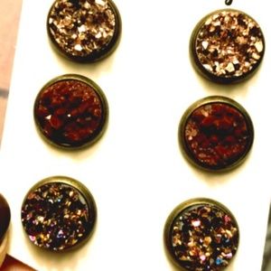 Beautiful, Montana Druzy Earrings. 3 SET! Casual